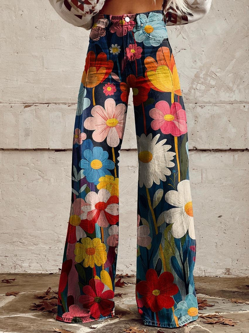 Elena™ | Jeans Floral Multicolor