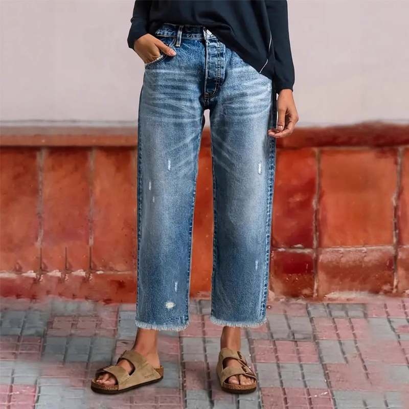 Mila™ | Vaqueros cropped de corte recto clásico