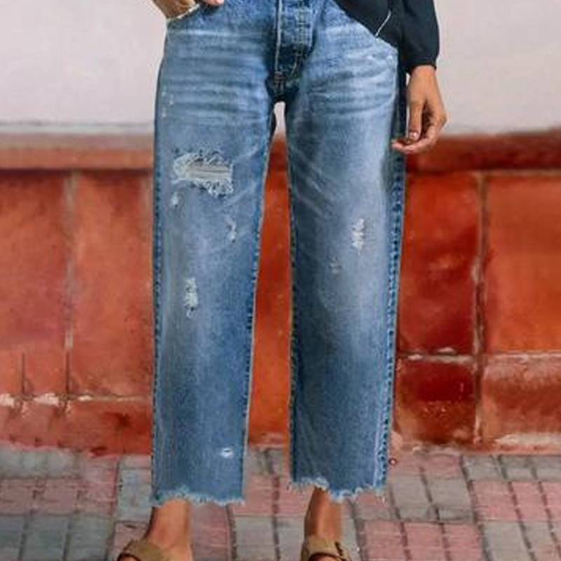 Mila™ | Vaqueros cropped de corte recto clásico